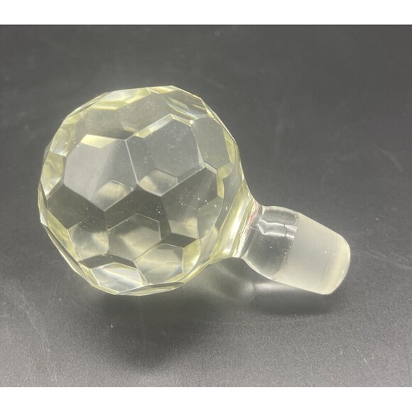 VTG Bohemian Czech Cut Glass Crystal Cranberry Decanter w/Faceted Stopper 10.25” - Picture 5 of 8